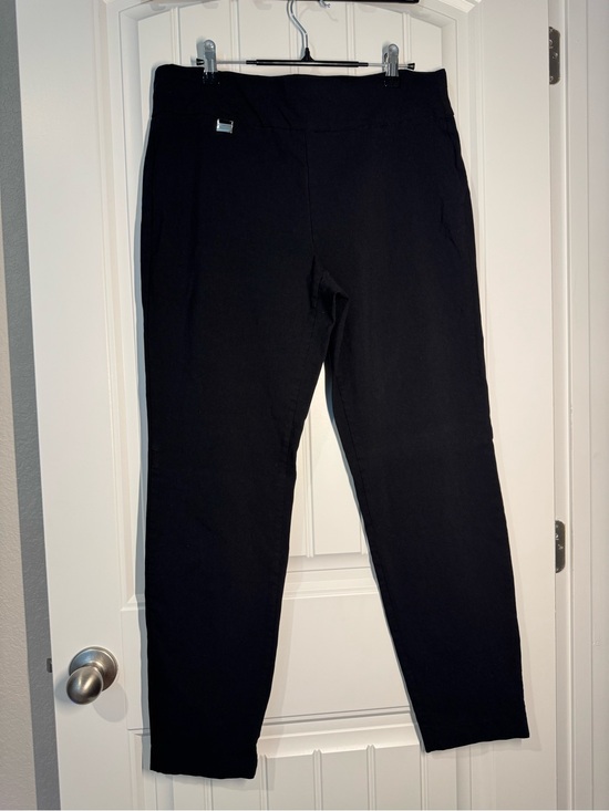 Alfani Pants - Alfani Black Trousers with Silver Logo Tab